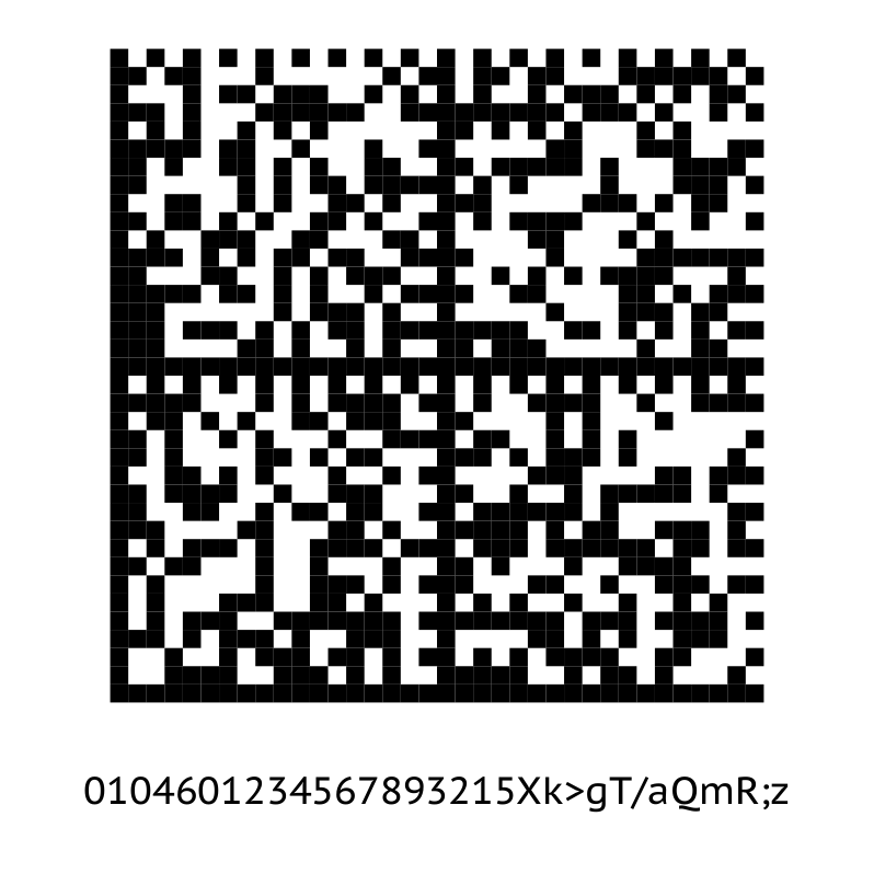 Этикетка «Только код, 20×20»